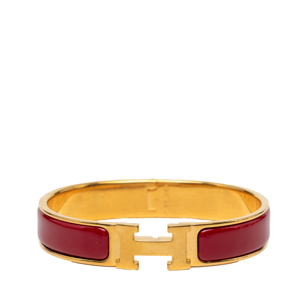Pre-Loved Hermes Narrow Enamel Clic H Bracelet PM